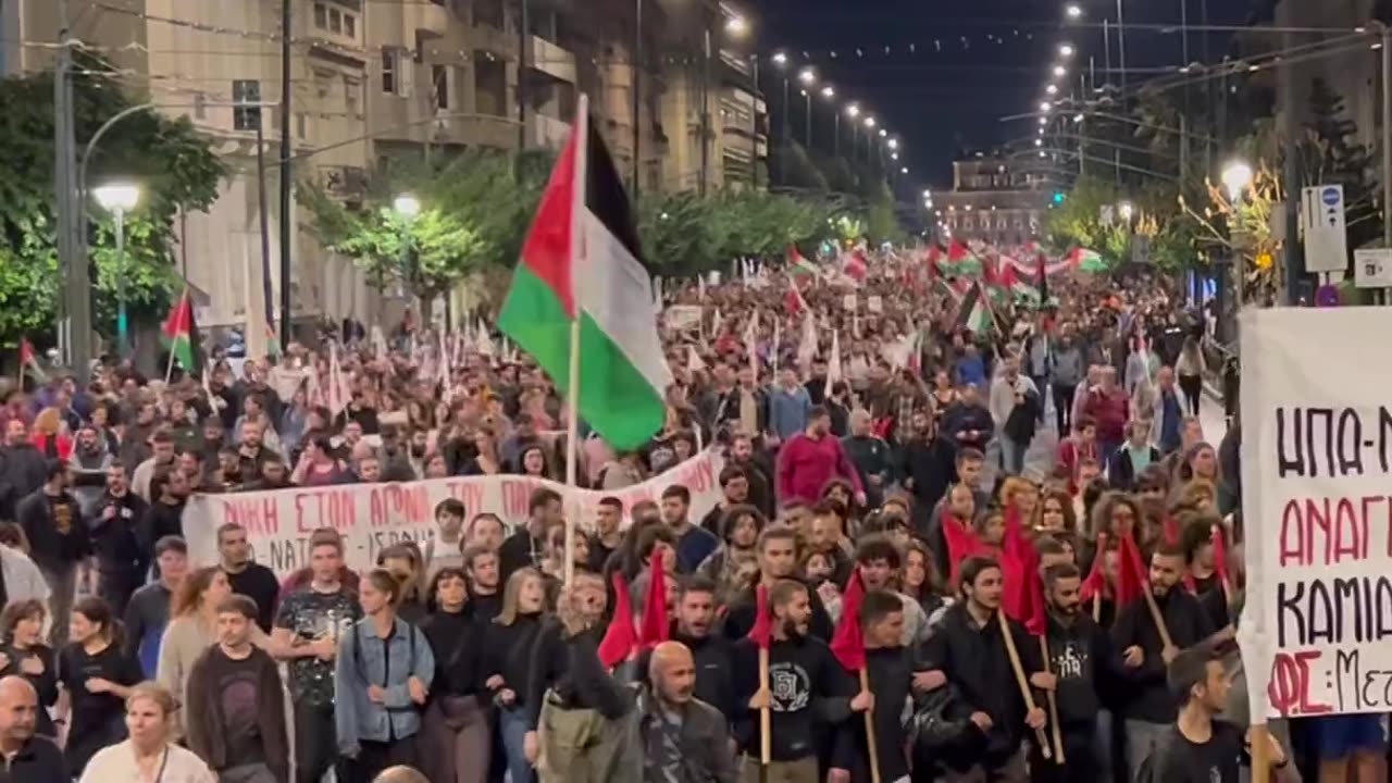 ►‼️▶️Thousands rally in Athens, Greece, in a powerful display of solidarity with Gaza