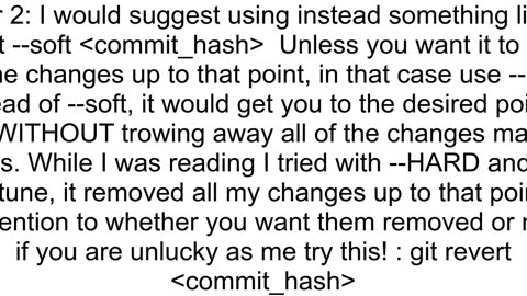 How to rollback the two previous commits