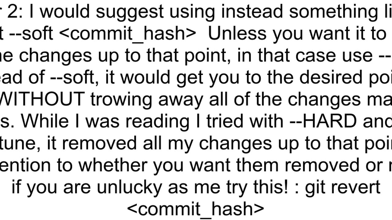 How to rollback the two previous commits