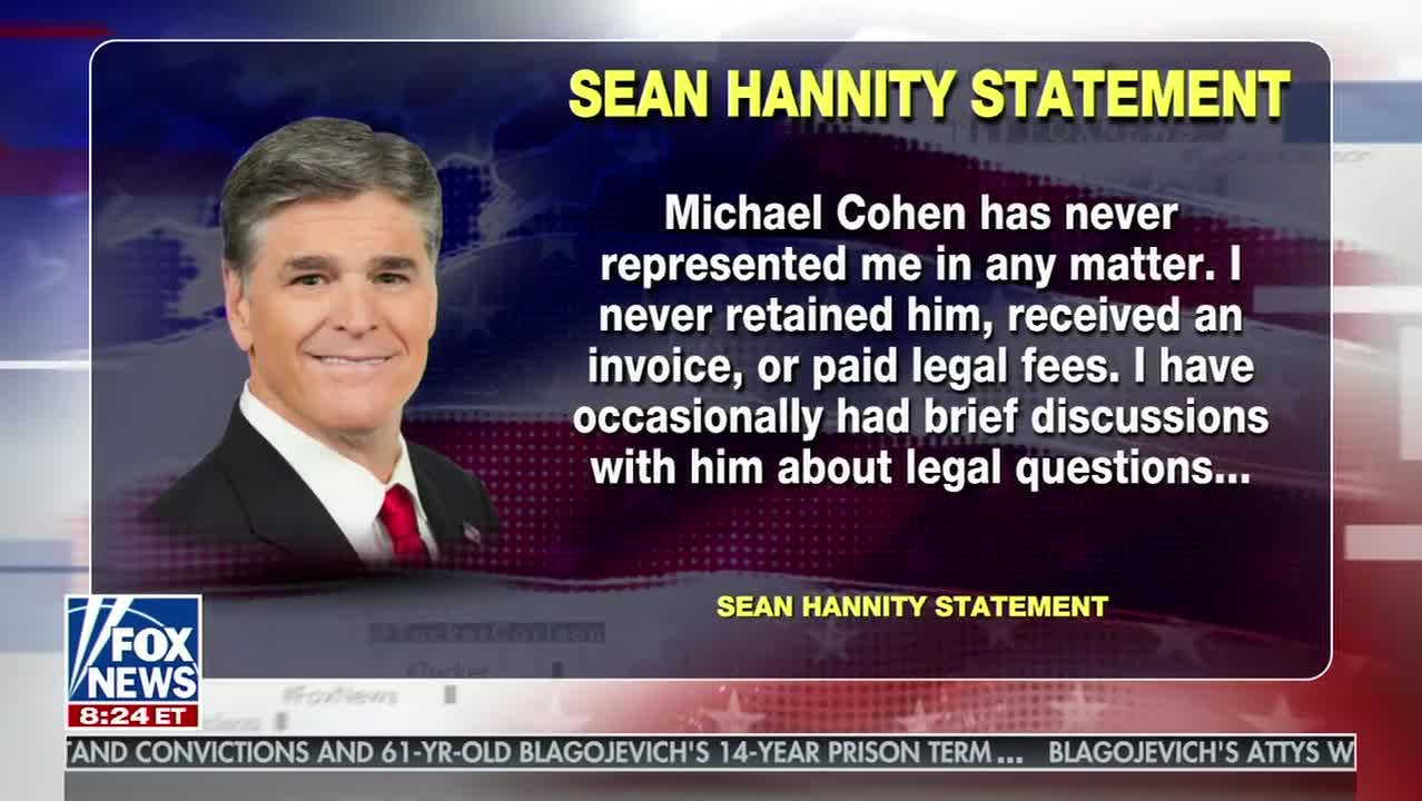 Tucker Carlson defends Sean Hannity on news that he is Cohen's client