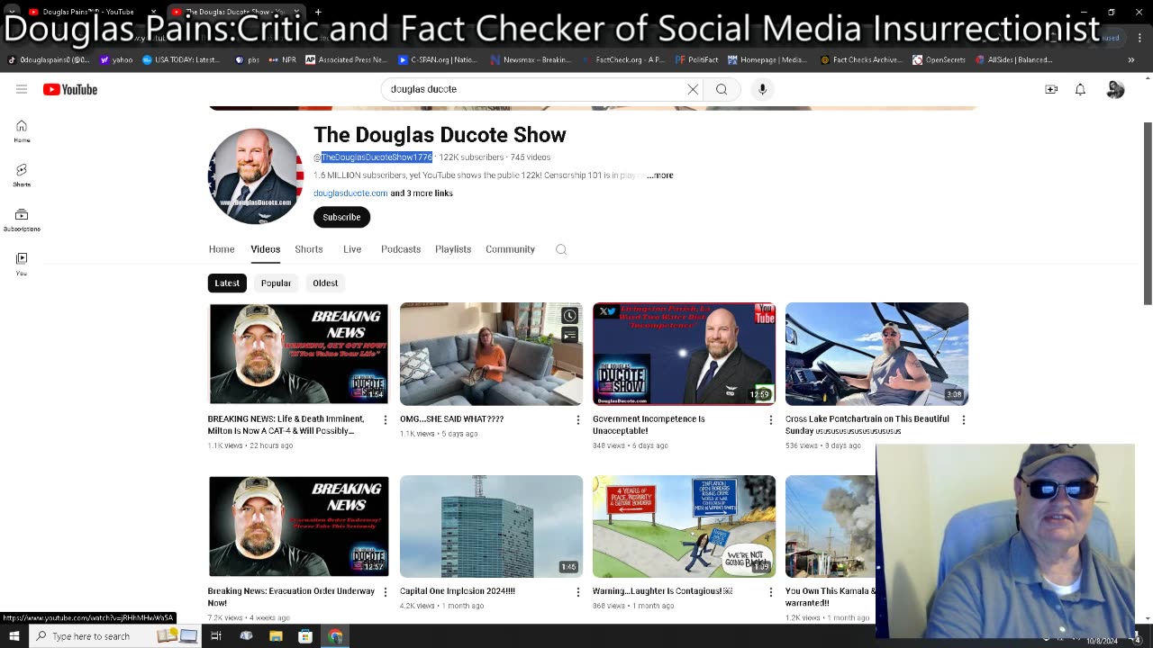 DouglasDucoteShow_1776 - Comedy, Parody & Satire read only from sheets of personal opinions 10/08/24