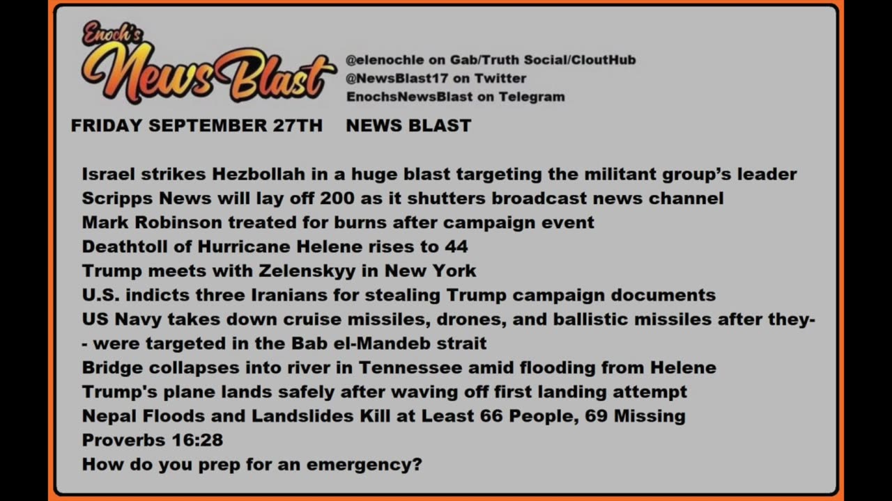 Friday, September 27, 2024 News Blast