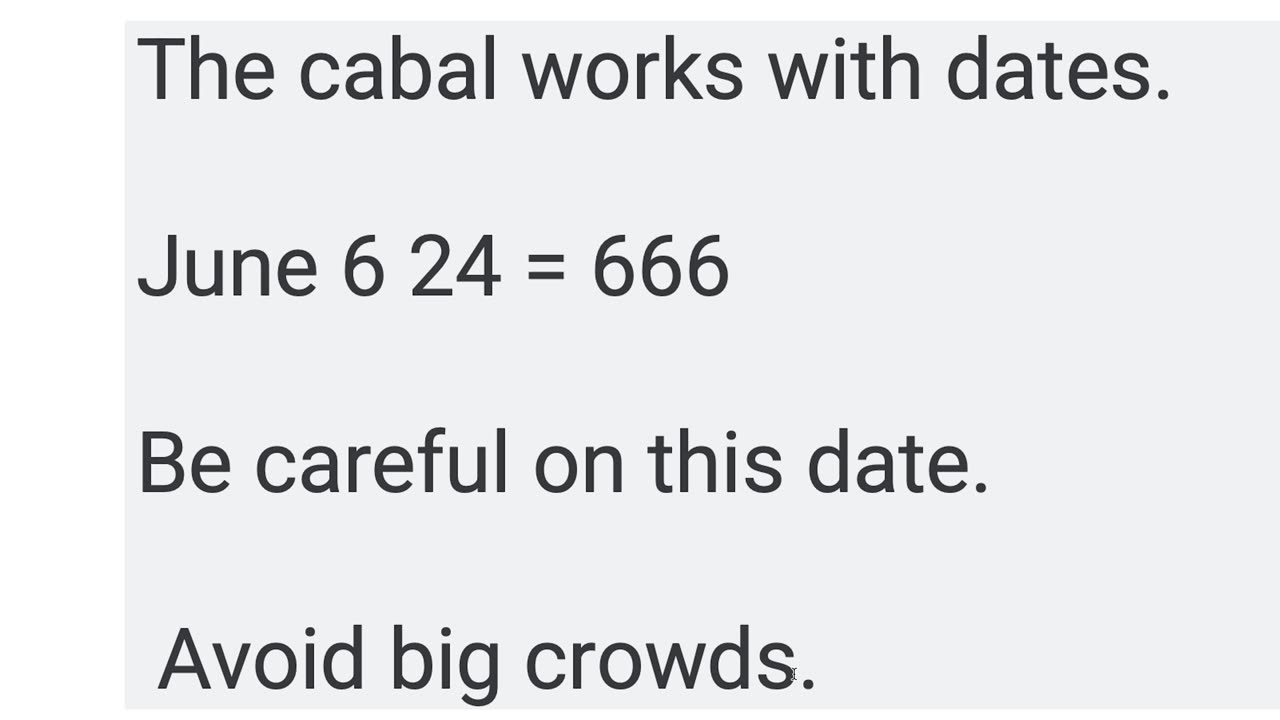 666 - Be careful on this date June 6th 24 = 666 - FALSE FLAG