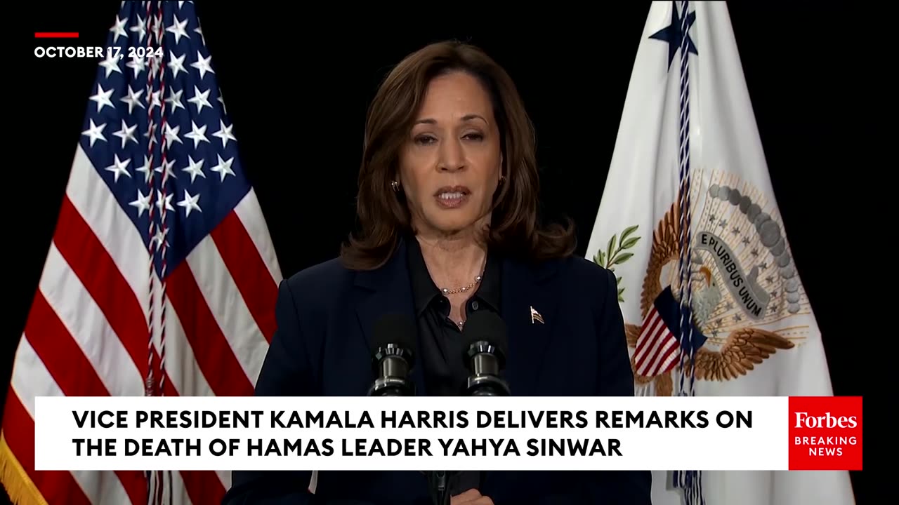 Kamala Harris Ignores Question From The Press Following Remarks On Death Of Yahya Sinwar