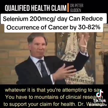 Selenium 200mcg/ day Can Reduce Occurrence of Cancer by 30-82%