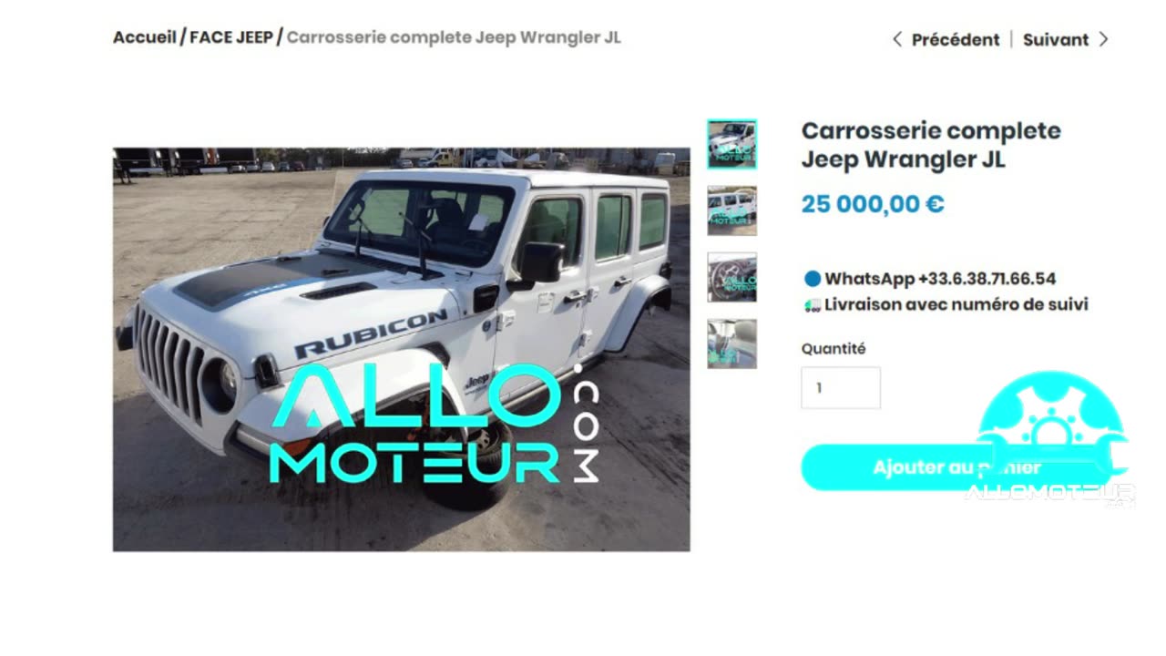 ALLOMOTEUR.COM - Carrosserie complete Jeep Wrangler JL