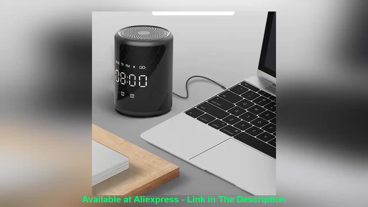 ☀️ Caridite A18 Portable Speaker Bluetooth Speaker Wireless Bluetooth Speaker Clock Display Alarm