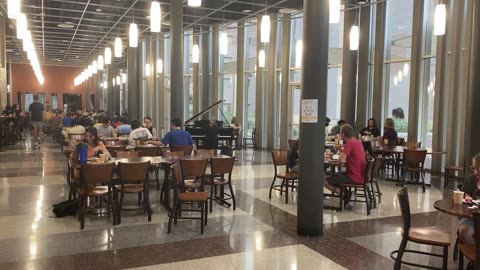 Piano playing in Barrett cafeteria 20-Sep-2021