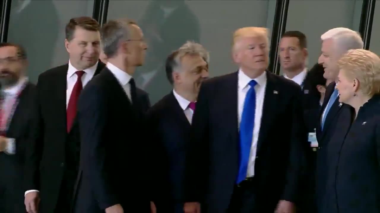 Trump pushes globalist out of the way