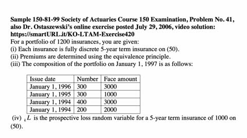 Exam LTAM exercise for September 23, 2021