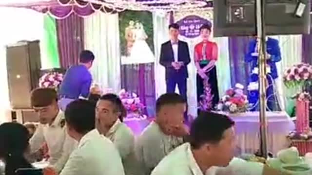 The wedding of the first lady and the groom