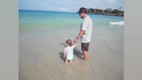 Funny Babies Playing on The Beach Baby Outdoor Videos #2