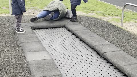 Nan Takes a Tumble on Park Trampoline