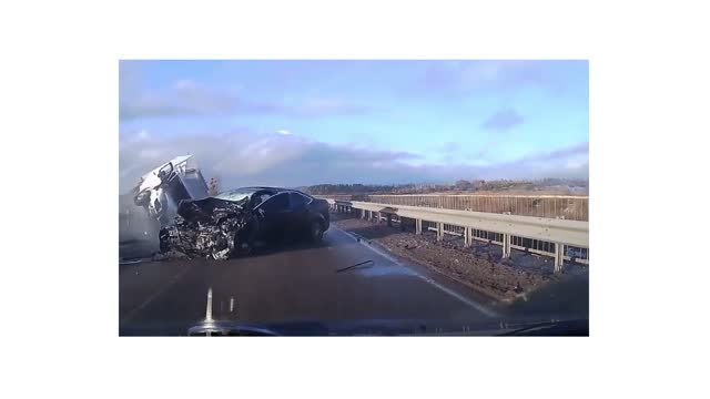 Crash. On the highway in Russia. Terrible consequences