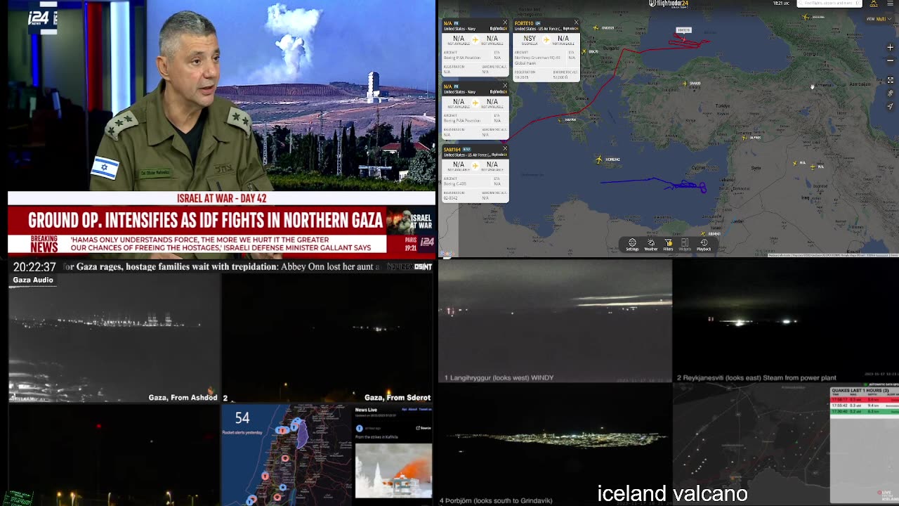 Live Cams From GAZA ISRAEL Multicams and Aircraft Tracking Iceland Volcano