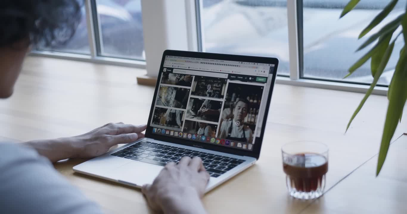 People surfing the internet while drinking coffee