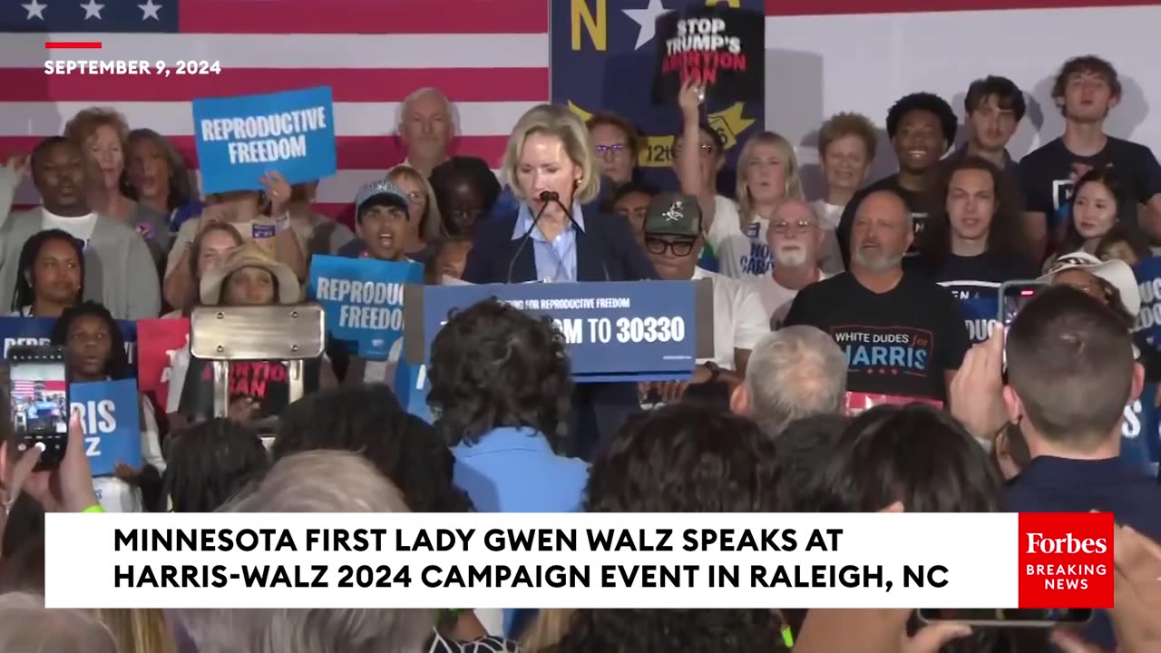 'Who Asked Him To Tell Us How To Build Our Families?': Gwen Walz Rips JD Vance At NC Campaign Rally