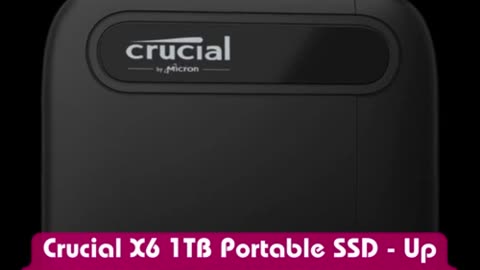 Crucial X6 1TB Portable SSD - Up to 800MB/s - PC and Mac - USB 3.2 USB-C External Solid State Drive