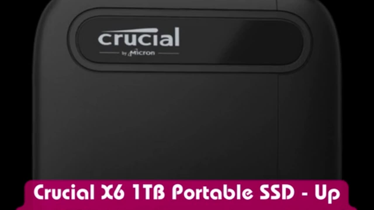 Crucial X6 1TB Portable SSD - Up to 800MB/s - PC and Mac - USB 3.2 USB-C External Solid State Drive