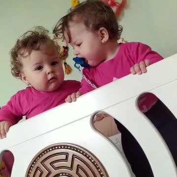 Funny Twin Babies Falling Down in the bed