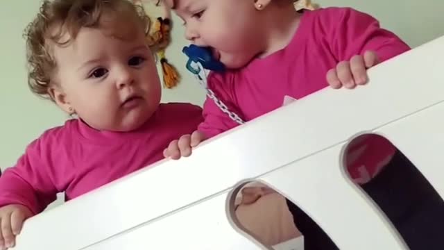 Funny Twin Babies Falling Down in the bed