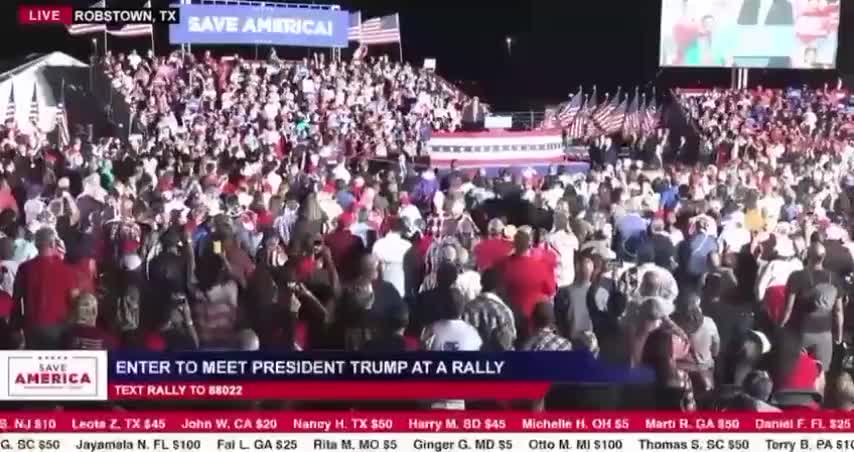 Trump Supporters Break Out National Anthem at Texas Rally