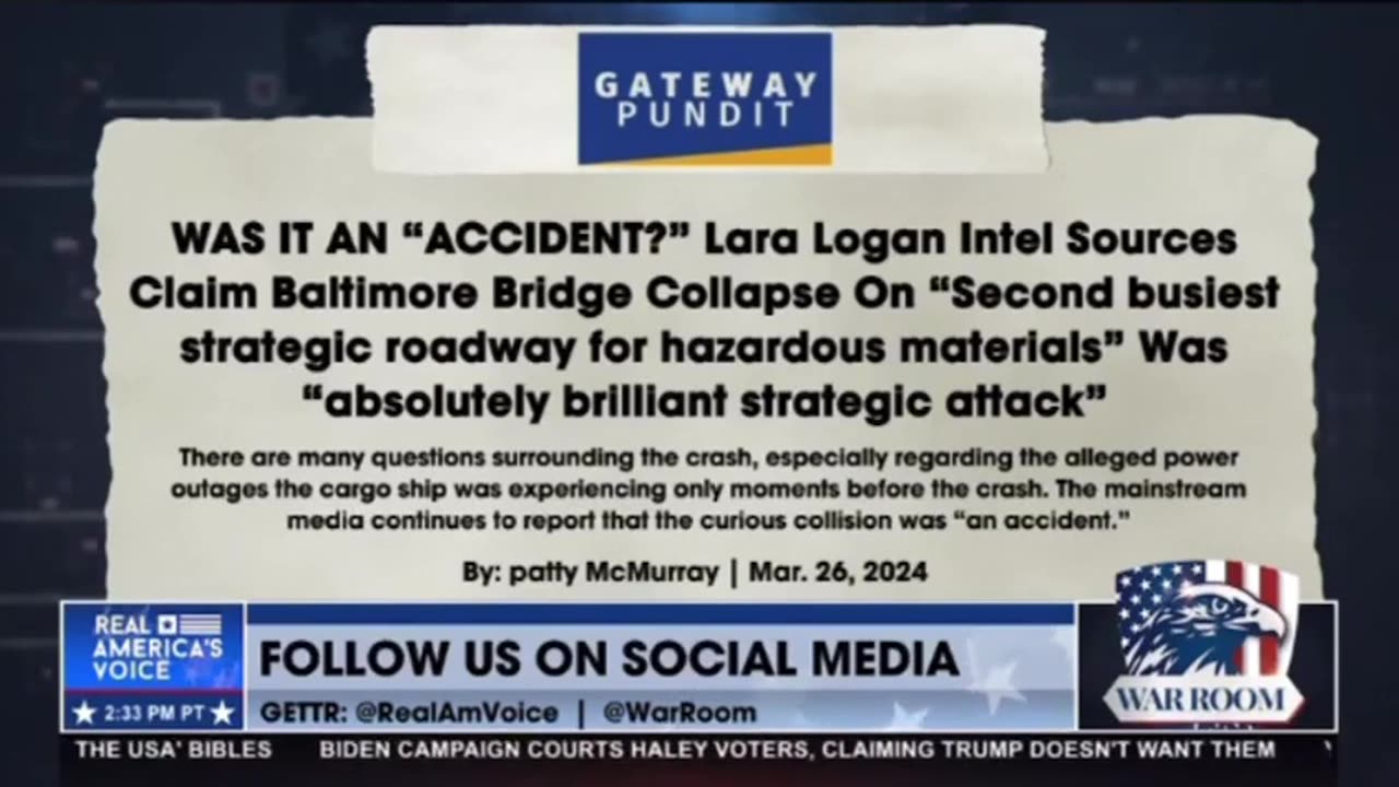 Lara Logan SHOCKING - Explains Baltimore Bridge Collapse