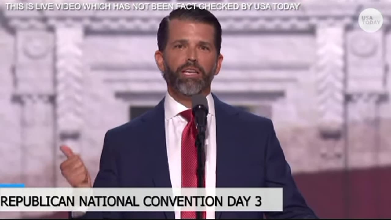 Don jr speak at rnc national convention later Trump 7/20/24