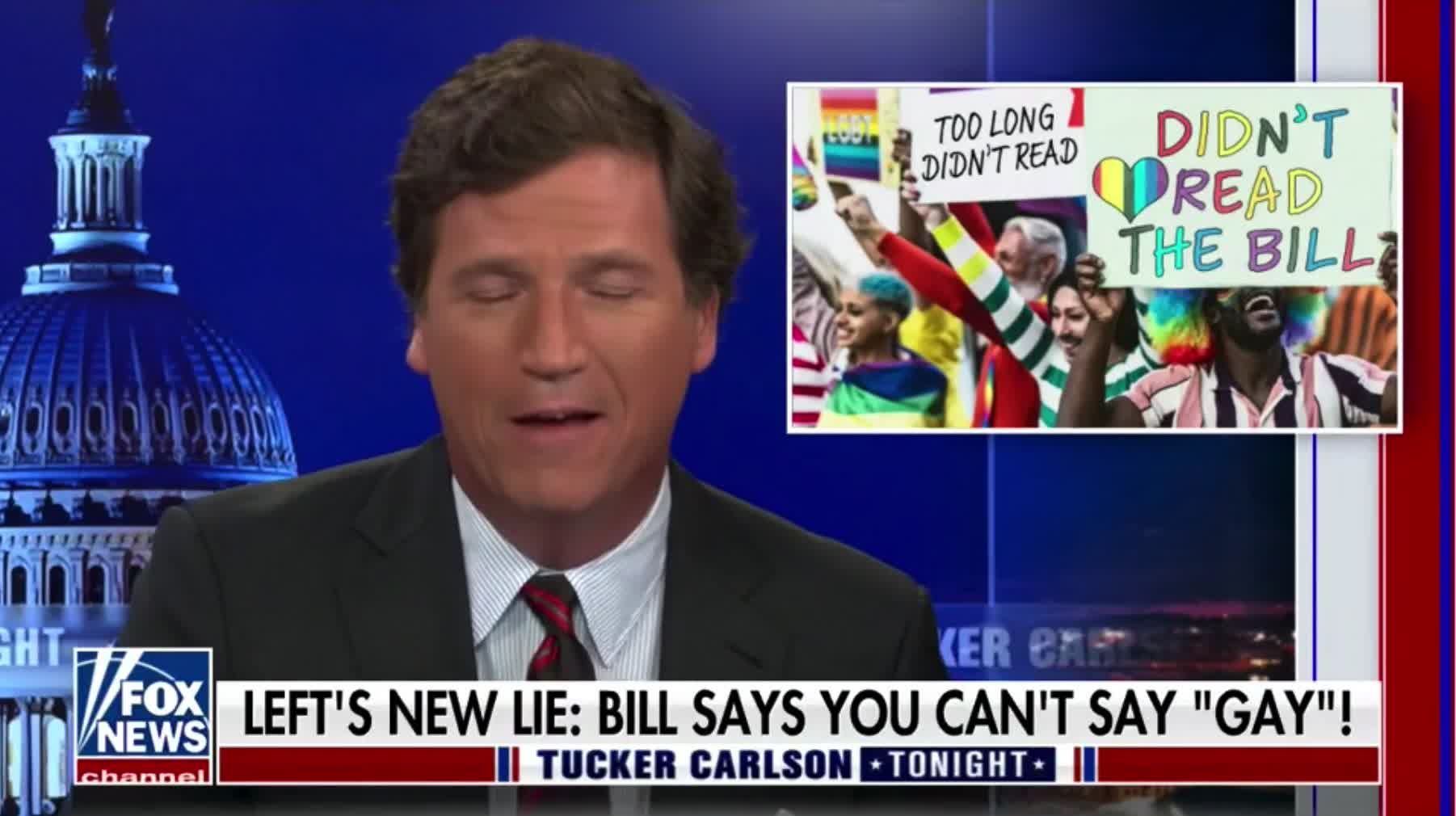 Tucker Carlson examines the left's ongoing efforts to lie about Florida's anti-grooming law