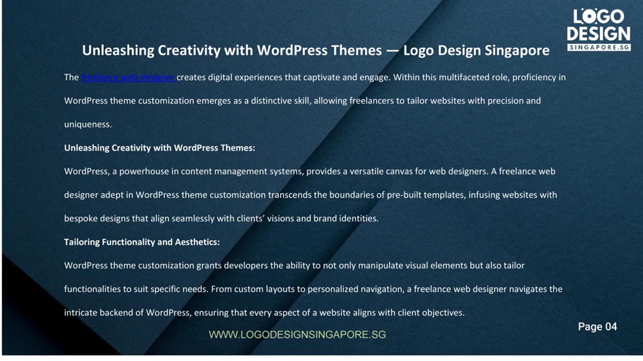 Unleashing Creativity with WordPress Themes — Logo Design Singapore