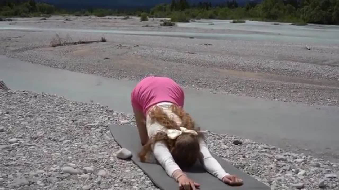 Yoga Stretching by the River