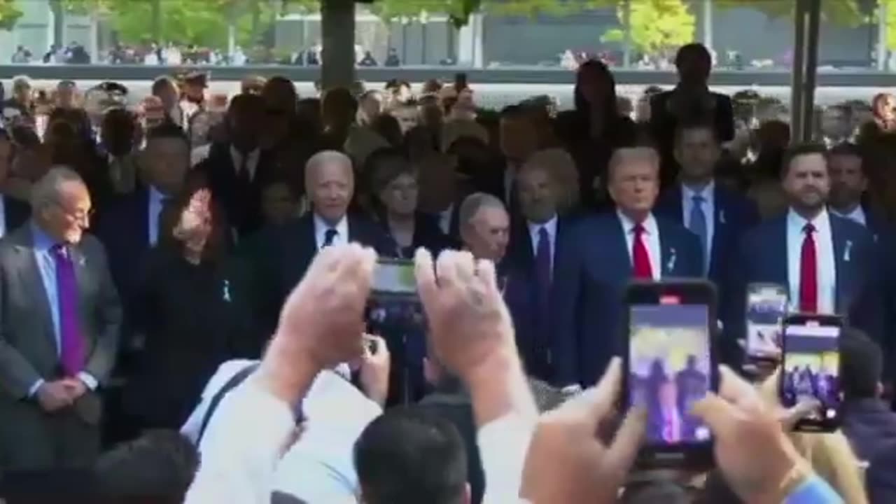 Biden, Harris, Trump, JD Vance and Former NYC Mayor Mike Bloomberg at 9/11 Ceremony in New York