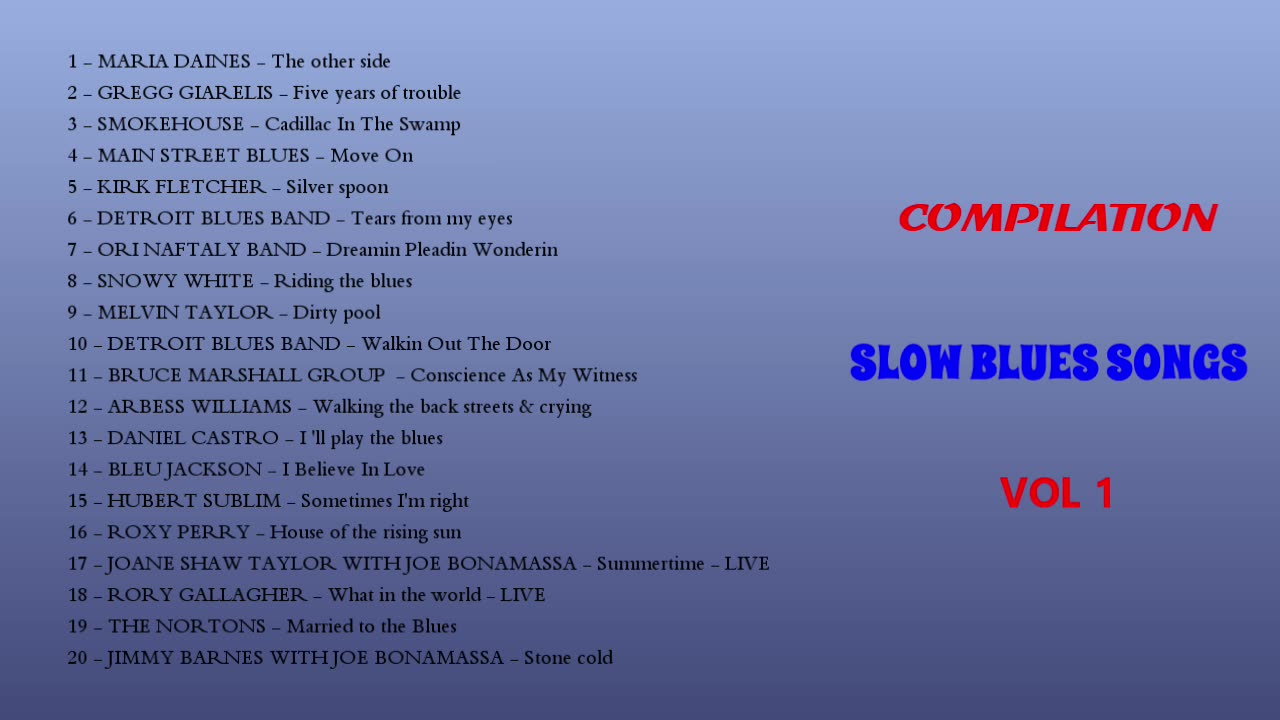 COMPILATION - SLOW BLUES SONGS - VOL 1