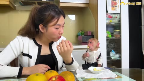 Bibi cries when her mother comes home