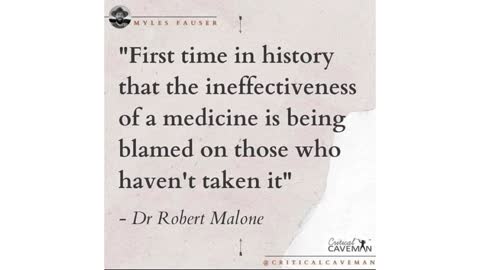 First Time In History That The Ineffectiveness of a Medicine...