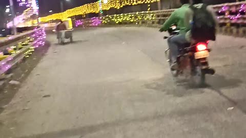 Decorated bridge in a town India development #decoration #unverbal vlogs