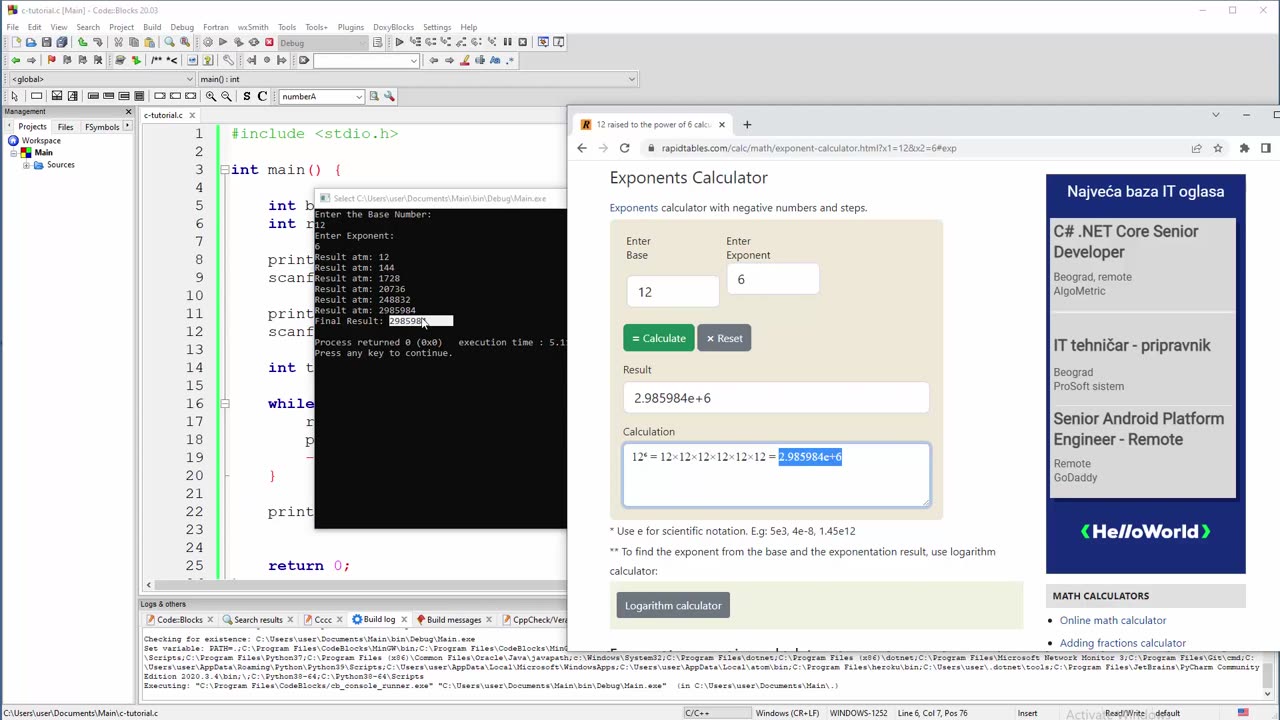 C Program - Bubble Sort Algoritam - Sortiranje Niza u C Programskom Jeziku