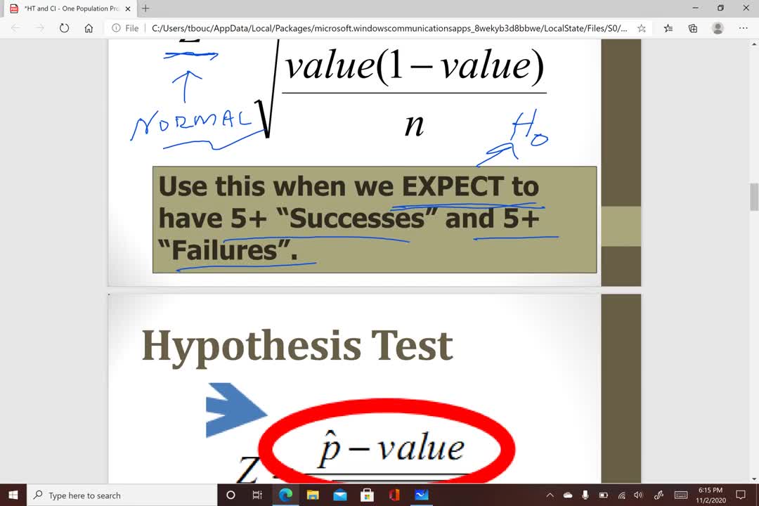 MATH 403 One Proportion