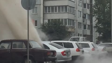 Hot Water Pipe Bursts in Russia