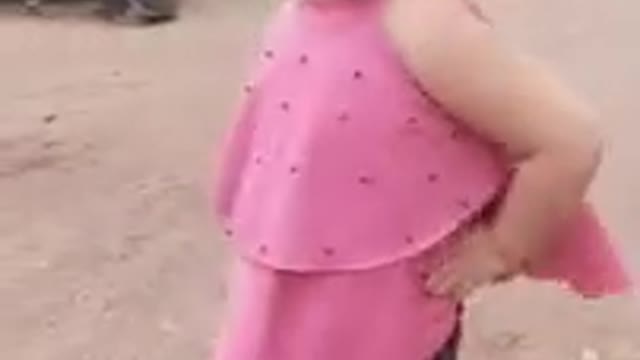 littl cute girl dancing