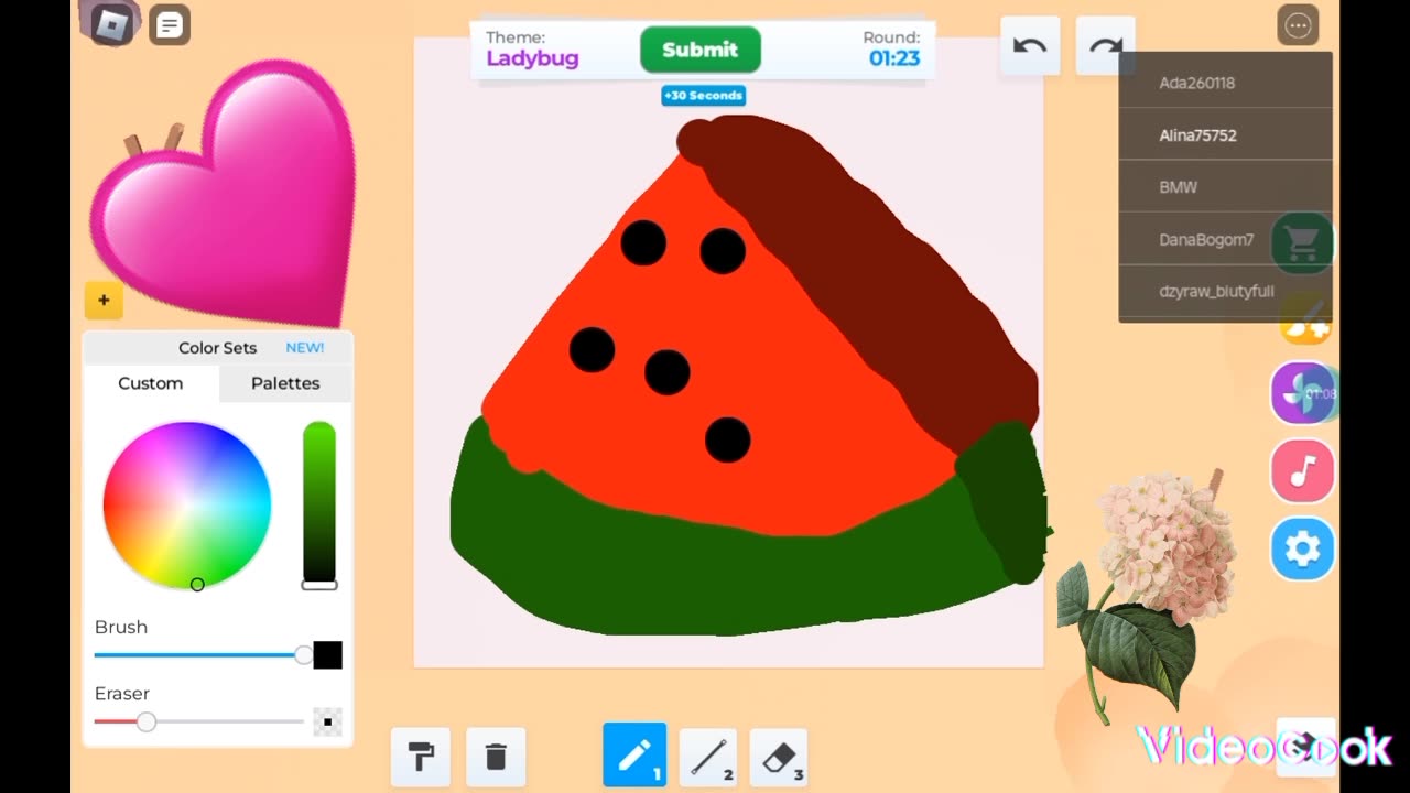 We draw a watermelon(Roblox)