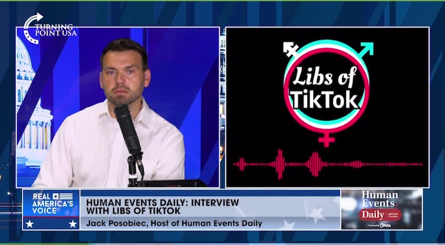 Jack Posobiec interviews Libs of TikTok about fake bomb threat to Boston Children's Hospital