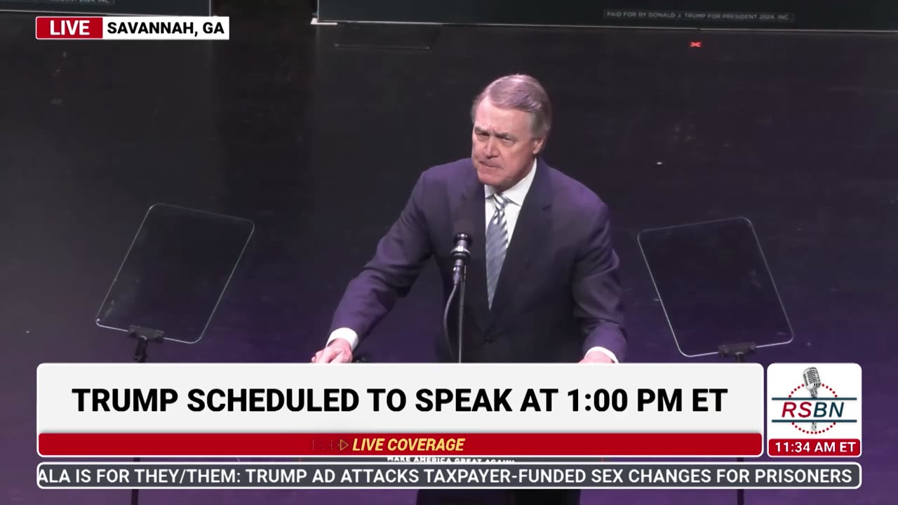 FULL SPEECH: David Perdue Speaks in Savannah, GA - 9/24/24