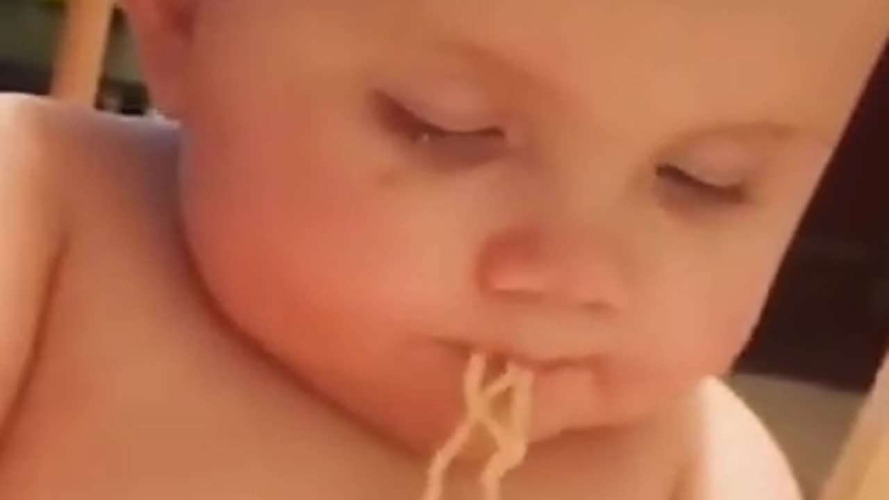 Cutie Funny baby eating