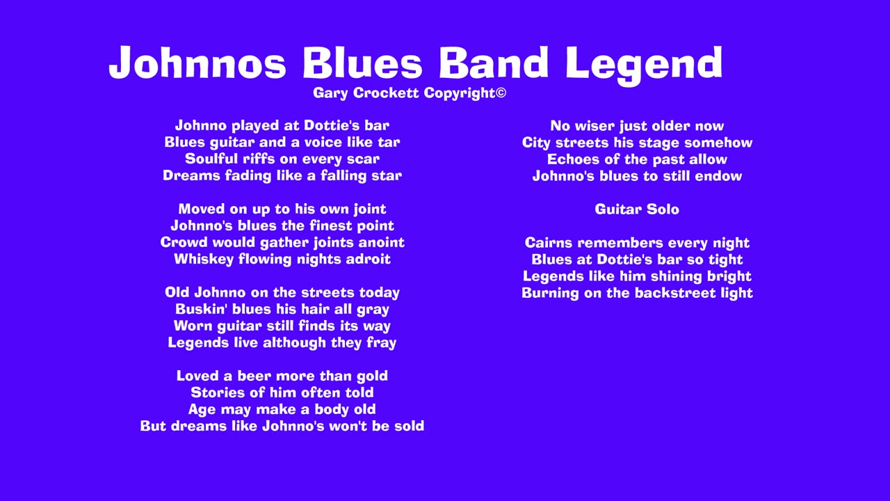 Johnnos Blues Band Song