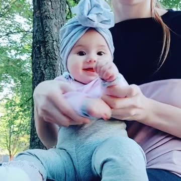 sweet little baby girl dancing