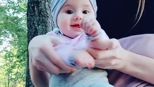 sweet little baby girl dancing