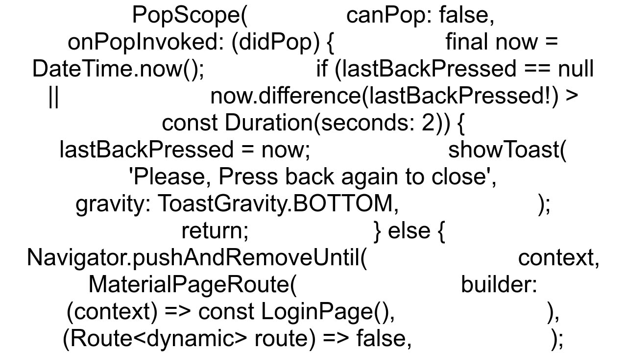 Flutter double press to close the application from the current window