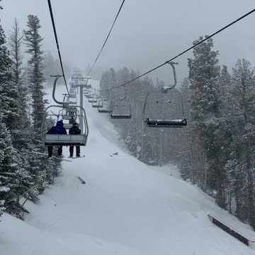 Snowy lift line