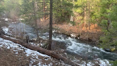 Overlooking the Beautiful Winding Whychus Creek in Winter – Central Oregon